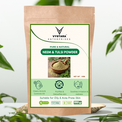 PURE AND NATURAL NEEM AND TULSI POWDER – 100g
