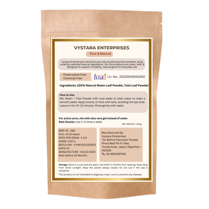 PURE AND NATURAL NEEM AND TULSI POWDER – 100g